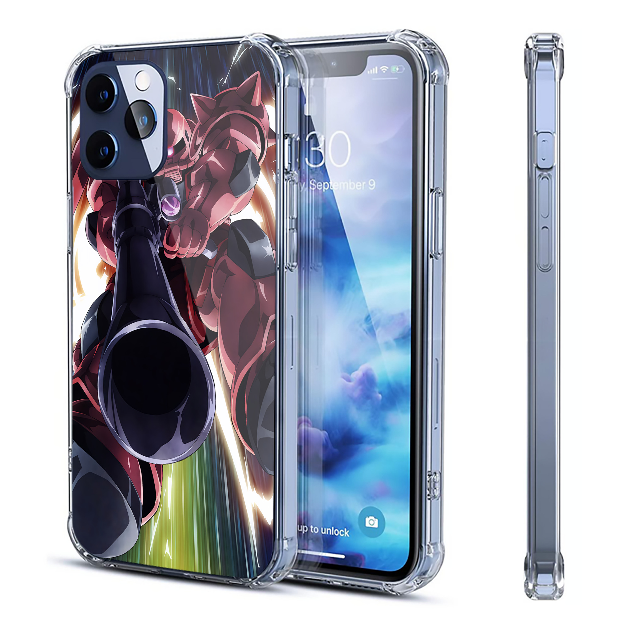 （画像用） 機動戦士ガンダム Mobile Suit Gundam 【iPhone 12シリーズ対応】透明スマホケース（クリアソフトケース）